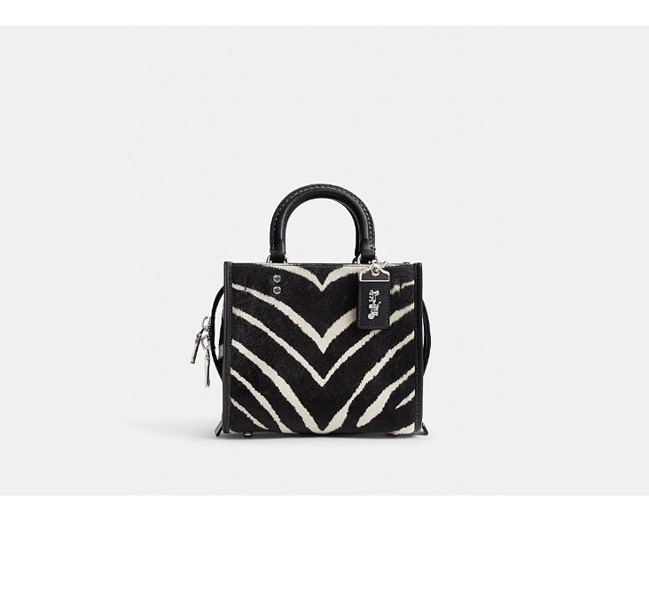 Cheap Zebra Printed Cowhide ROGUE 20 Handbag