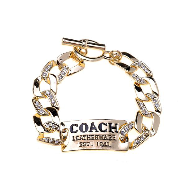 Coach Logo plate Gold Bracelets BZN