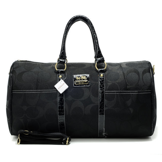 Coach Bleecker Monogram In Signature Large Black Luggage Bags AF