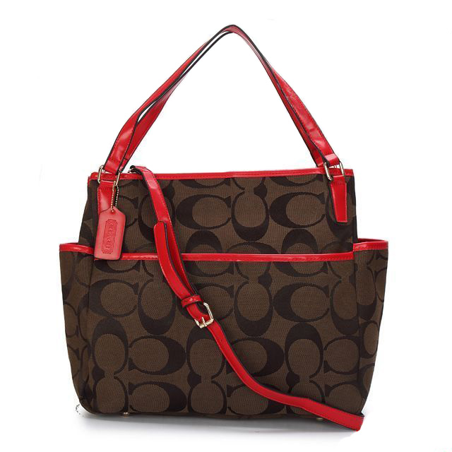 Coach Baby In Signature C Fabric Medium Brown Totes ANY