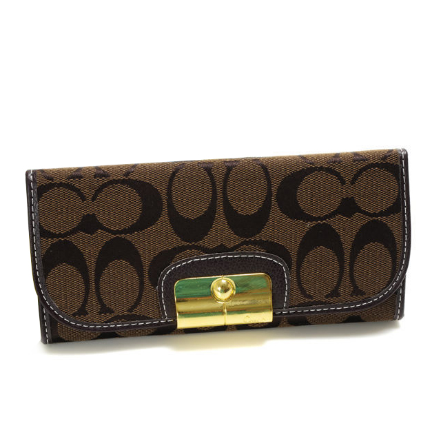 Coach Kristin In Signature Large Coffee Wallets DVL