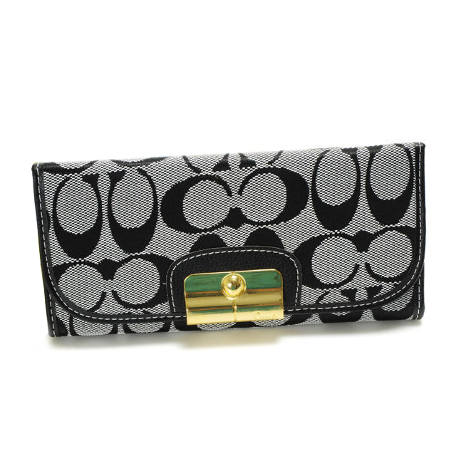 Coach Kristin In Signature Large Grey Wallets DVM