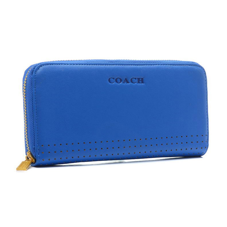 Coach Madison Perforated Large Blue Wallets BVX