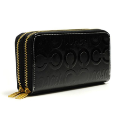 Coach In Signature Large Black Wallets ARW