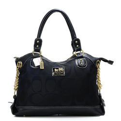 Coach Legacy Pinnacle Lowell In Signature Large Black Satchels A