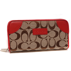 Coach Legacy Logo Signature Large Red Wallets CKI
