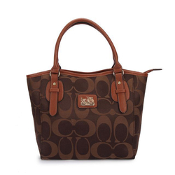 Coach Logo In Monogram Small Coffee Totes DCL