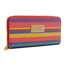 Coach Poppy Striped Large Red Multi Wallets EVB