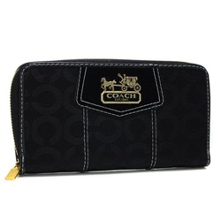 Coach In Signature Large Black Wallets AXO