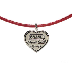 Coach Heart Logo Red Necklaces CXP