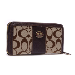 Coach Zippy In Signature Large Coffee Wallets BLV